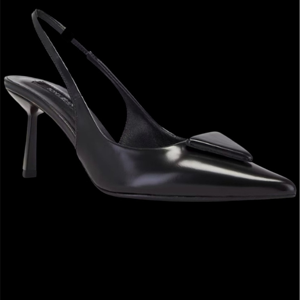 BERNESS Gorgeous Black  Vegan Leather Bertie Sling Back Sz 9